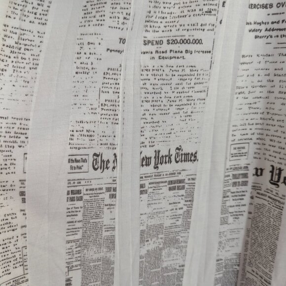 Cover Charge One Size Newsprint Cover-Up Poncho Style White/Black - Picture 8 of 15